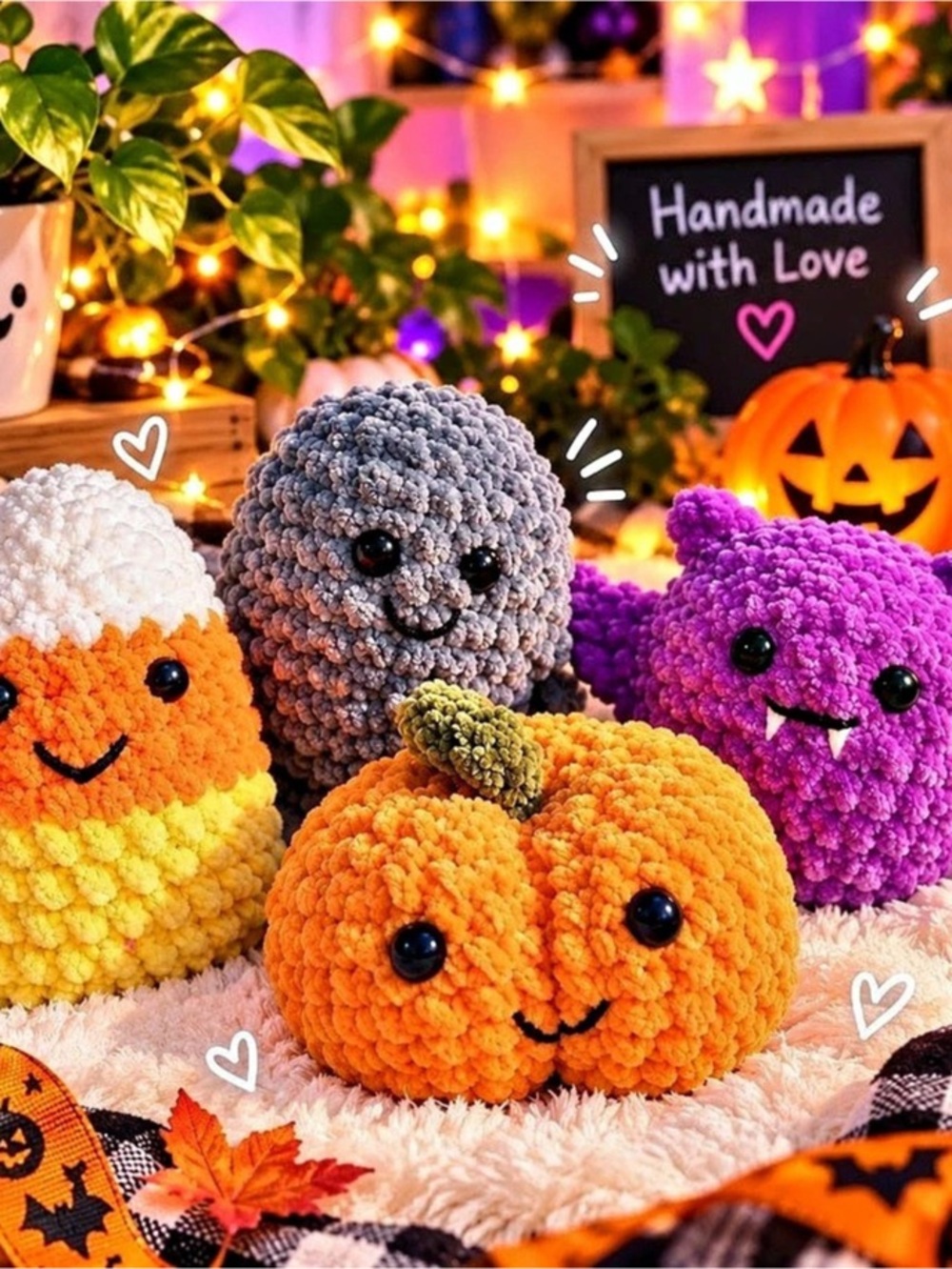 Handmade Crochet halloween Pumpkin Decor - Orange